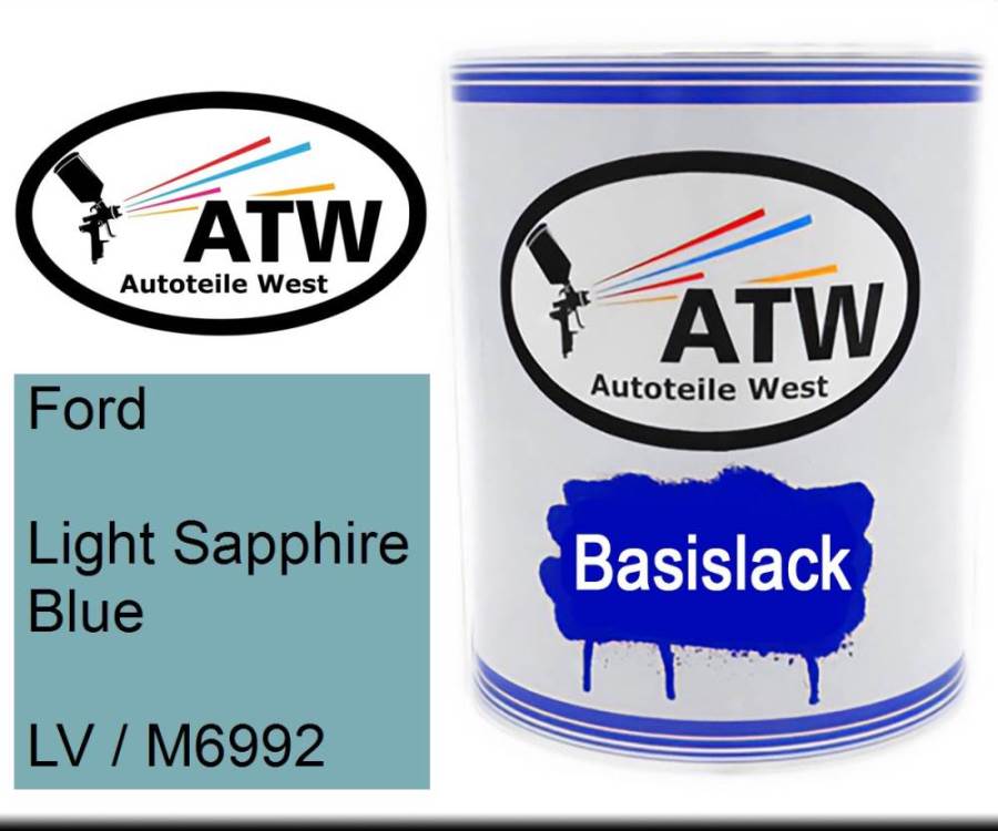 Ford, Light Sapphire Blue, LV / M6992: 1L Lackdose, von ATW Autoteile West.